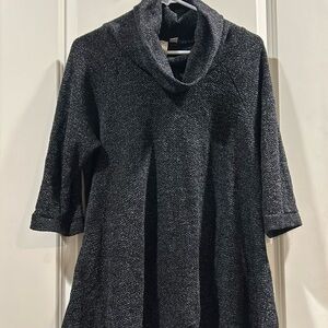 Misia womens cowl neck pullover sweater 3/4 sleeves asymmetrical hem size XL